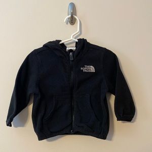 TNF baby zip fleece hoodie black 6-12m